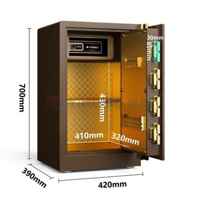 2CU FT स्मार्ट फिंगरप्रिंट सेफ बॉक्स सुरक्षा के लिए दोहरी अलार्म YB/RS-70
