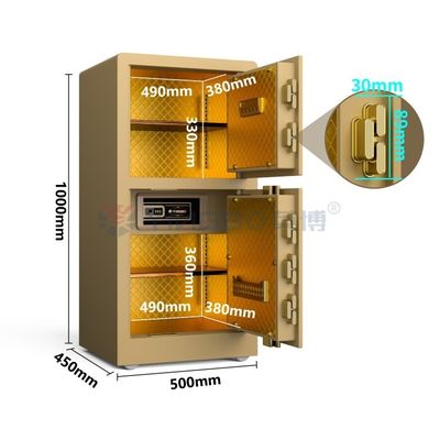 फिंगरप्रिंट डिजिटल लॉक होम सेफ्टी सेफ बॉक्स H1000mm गोल्ड YB/RS-100D