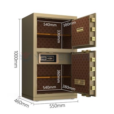 H1000 मिमी बायोमेट्रिक फिंगरप्रिंट लॉक कार्यालय सुरक्षा के लिए सुरक्षित बॉक्स YB/N7-100D