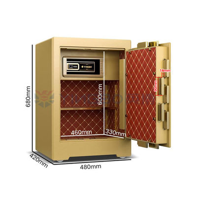 YB/ZY-60 डुअल इंटेलिजेंट अलार्म सेफ डिपॉजिट बॉक्स लक्जरी स्मार्ट सुरक्षा के लिए 3 डी स्टीरियो सॉफ्ट-रोल लेदर के साथ