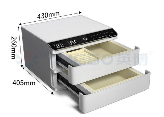 होम फिंगरप्रिंट लॉक चमड़े से ढके ज्वैलरी सेफ बॉक्स ठोस स्टील ऑटो ओपन