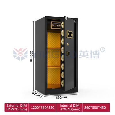 12 मिमी डोर पैनल इको-फ्रेंडली पेंट हाउस सेफ बॉक्स YB/RS-120 ब्लैक